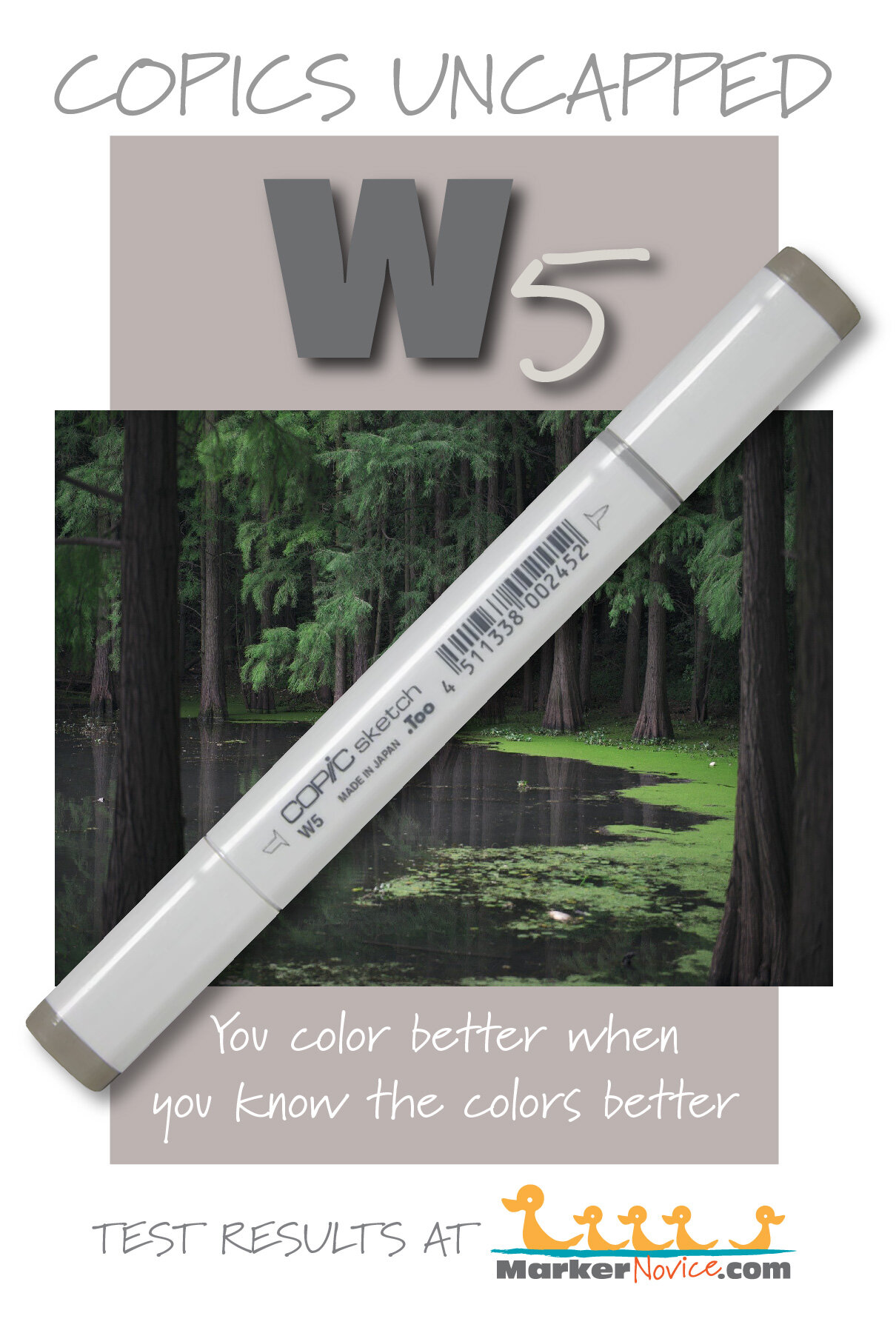 W5 Warm Gray No. 5: Copics Uncapped (Marker Swatch, Ink Testing 